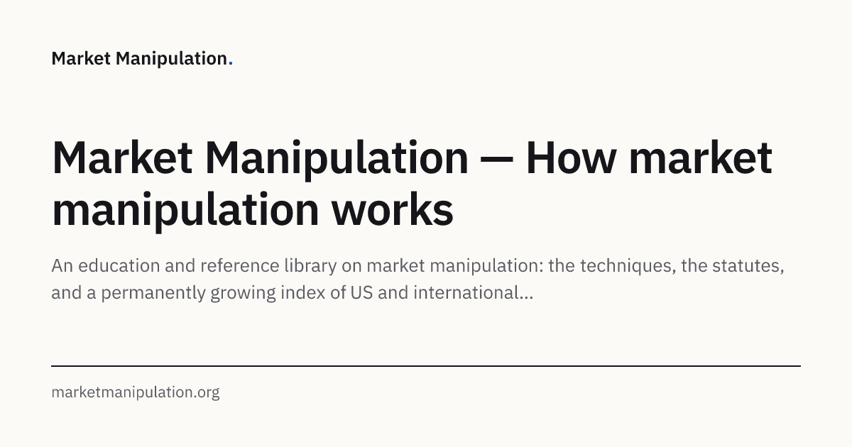 SEC v. Rakesh Ahuja (insider trading, 2026) · Market Manipulation